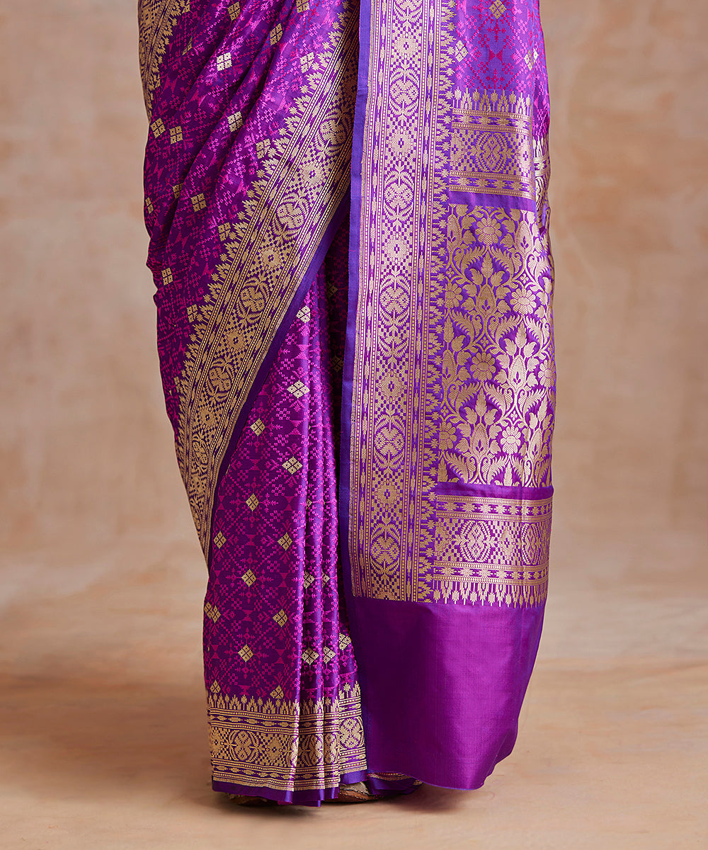 Handloom_Purple_Double_Shade_Pure_Katan_Silk_Tanchoi_Banarasi_Saree_With_Resham_Zari_WeaverStory_04