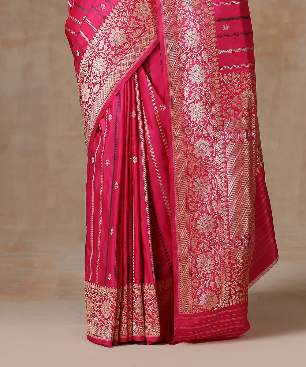 Handloom_Rani_Pure_Katan_Silk_Banarasi_Saree_With_Kadhwa_Booti_WeaverStory_04