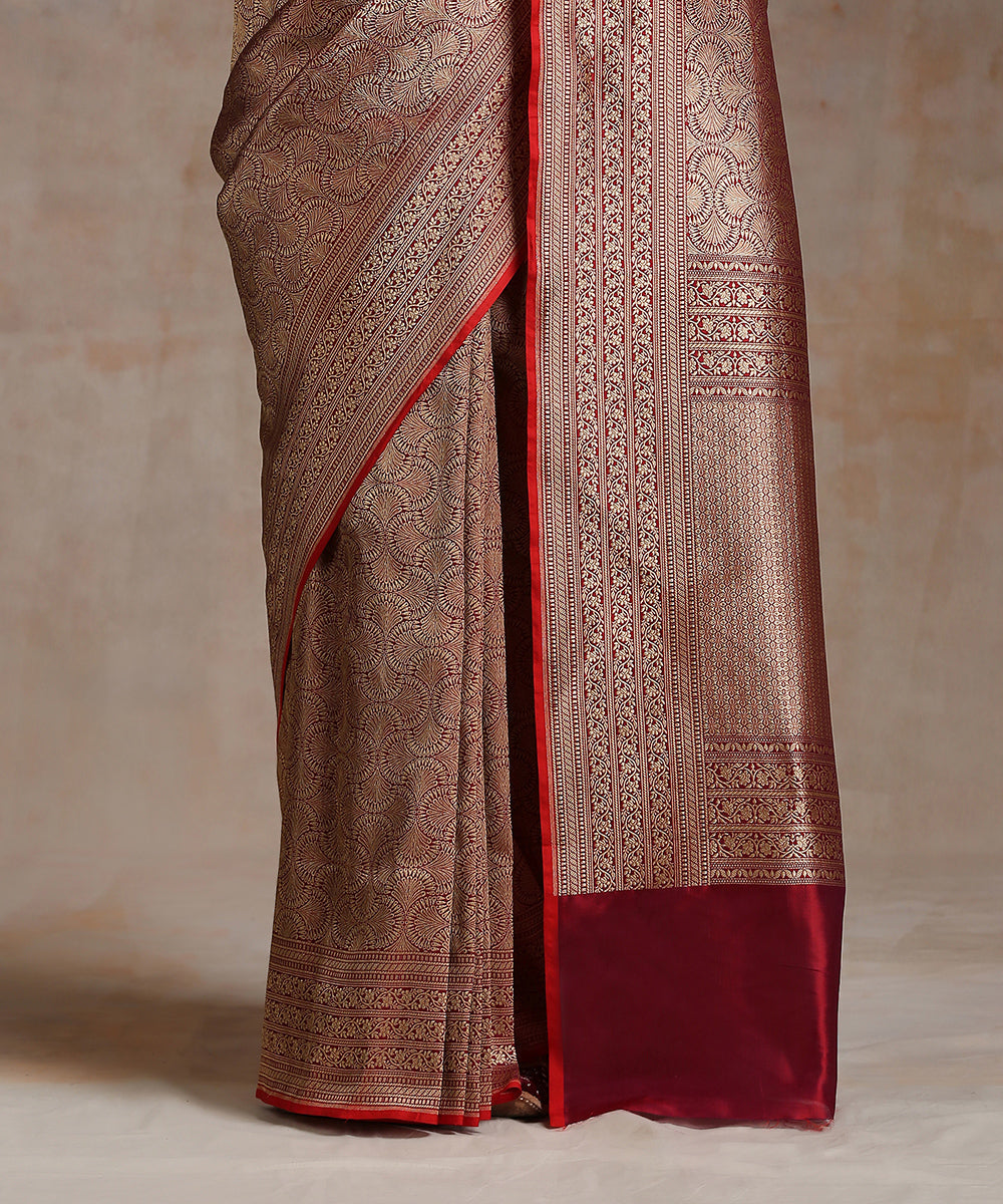Maroon_Handloom_Pure_Katan_Silk_Banarasi_Saree_With_Antique_Zari_WeaverStory_04