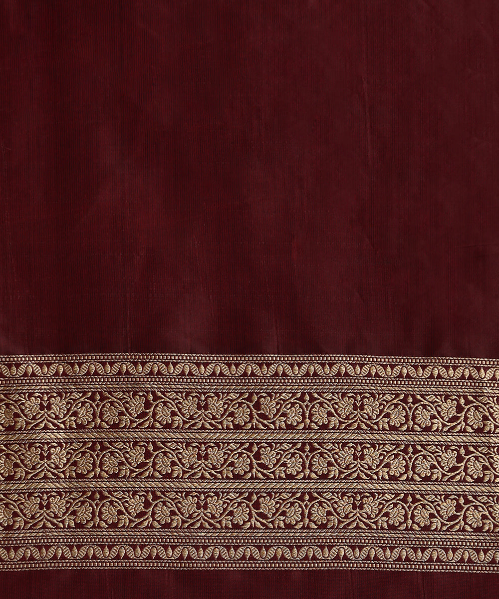 Handloom_Wine_Pure_Katan_Silk_Kimkhab_Banarasi_Saree_With_Antique_Zari_WeaverStory_05
