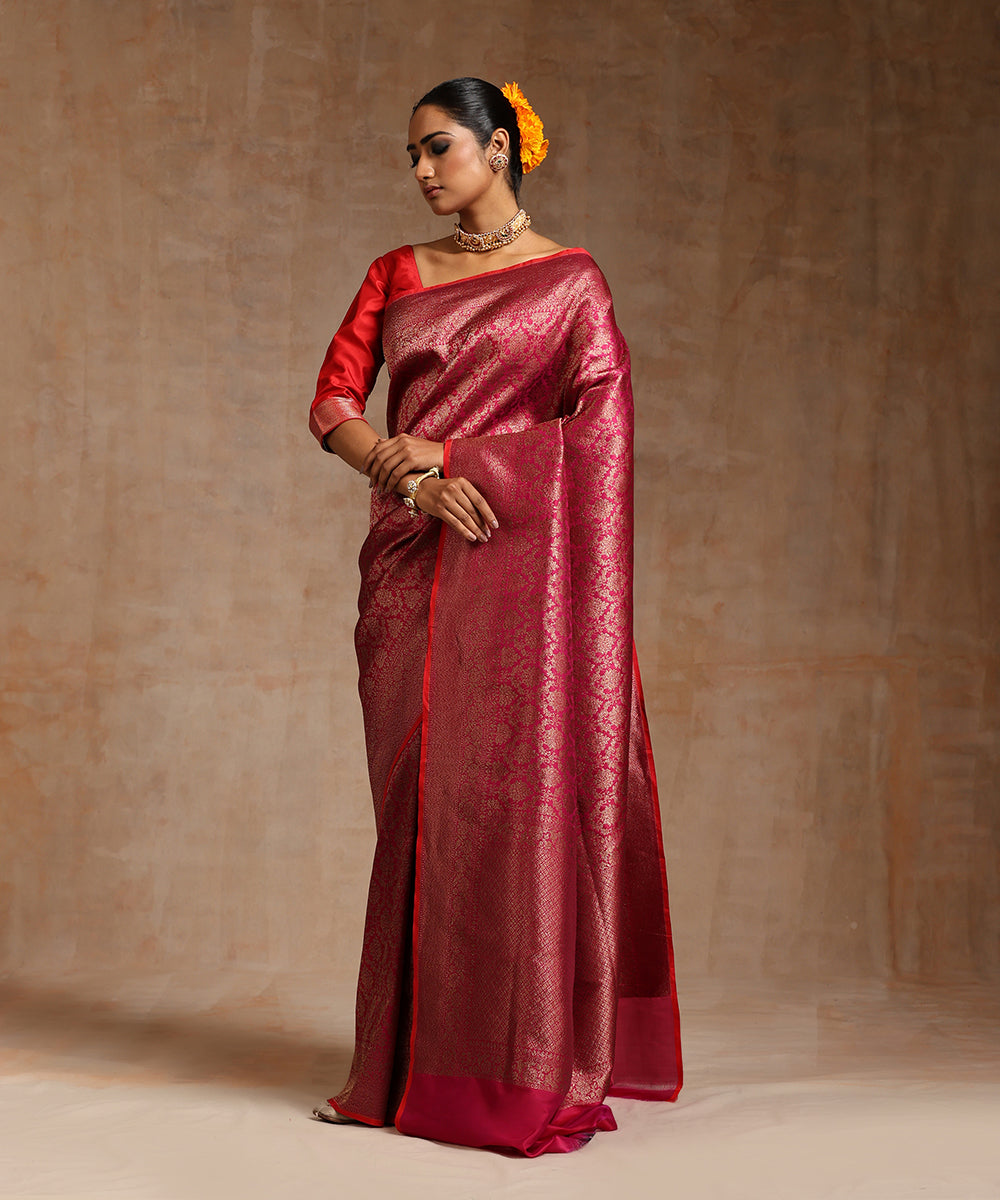 Handloom_Magenta_Pure_Katan_Silk_Kimkhab_Banarasi_Saree_With_Antique_Zari_WeaverStory_02