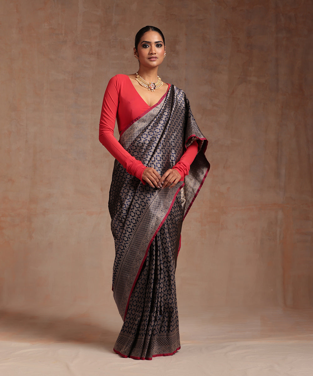 Blue_Handloom_Kimkhab_Pure_Katan_Silk_Antique_Zari_Banarasi_Saree_WeaverStory_02