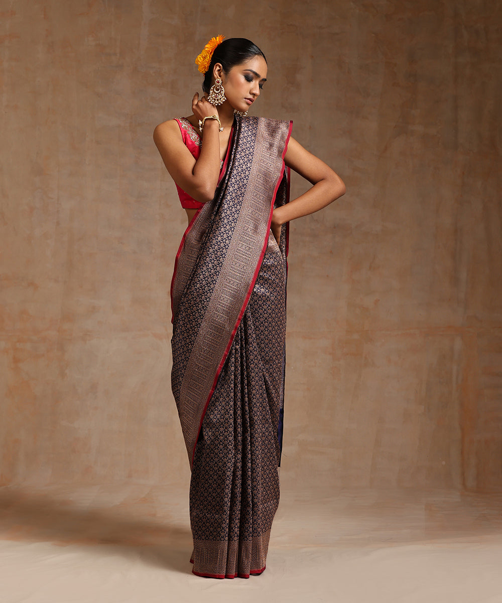 Blue_Handloom_Pure_Katan_Silk_Antique_Zari_Banarasi_Saree_With_Kimkhab_Weave_WeaverStory_02