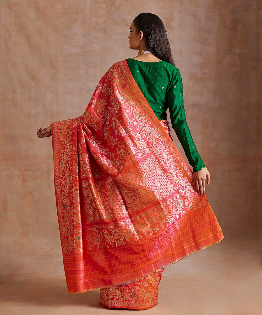 Handloom_Orange_And_Pink_Double_Shade_Pure_Katan_Silk_Banarasi_Saree_WeaverStory_03