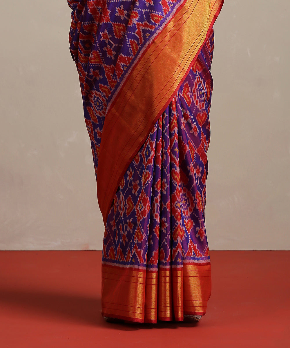 Handloom_Purple_And_Red_Pure_Mulberry_Silk_Single_Ikat_Patola_Saree_WeaverStory_04
