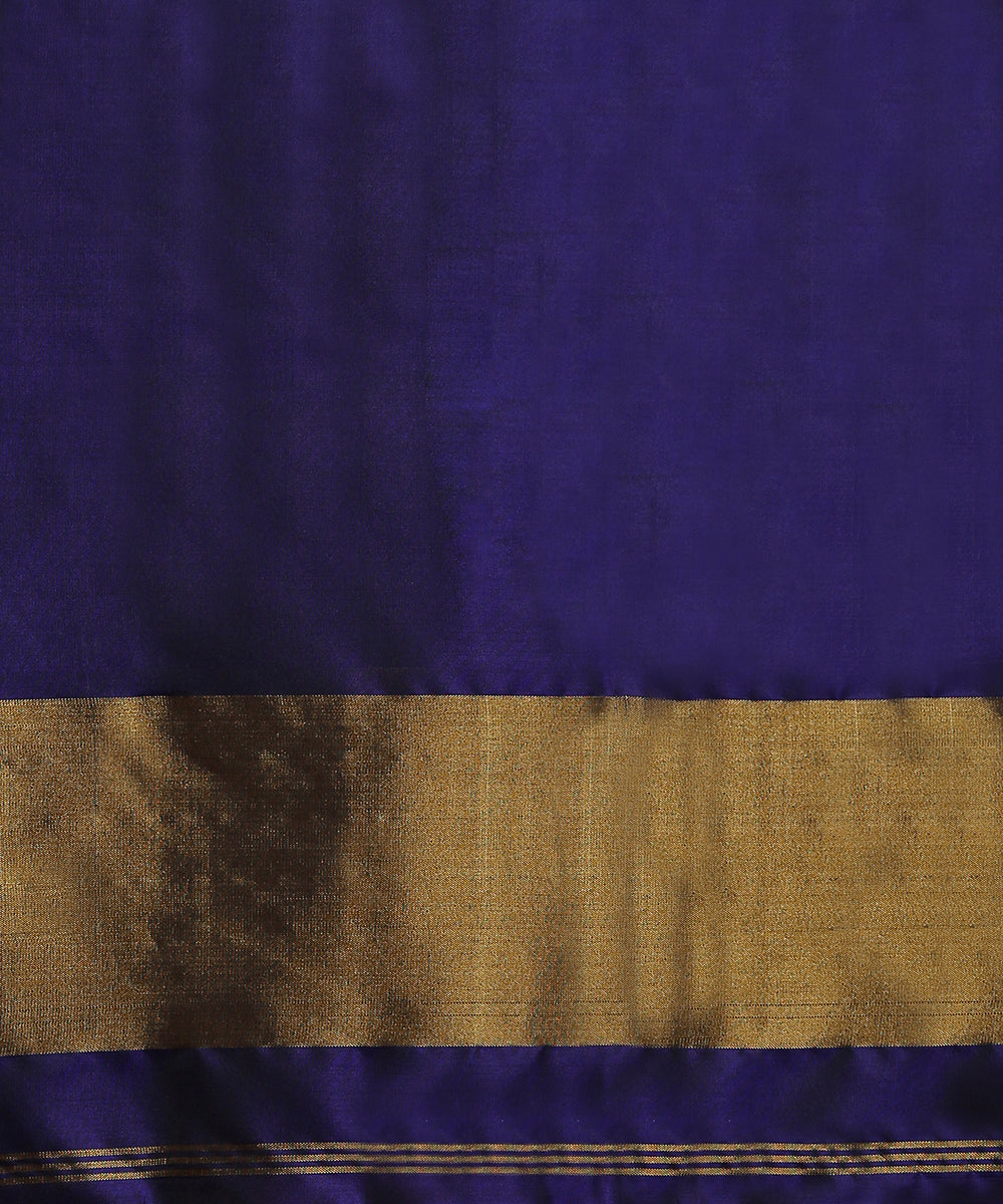 Ink_Blue_Handloom_Pure_Mulberry_Ikat_Patola_Saree_With_Hot_Pink_Tissue_Border_WeaverStory_05