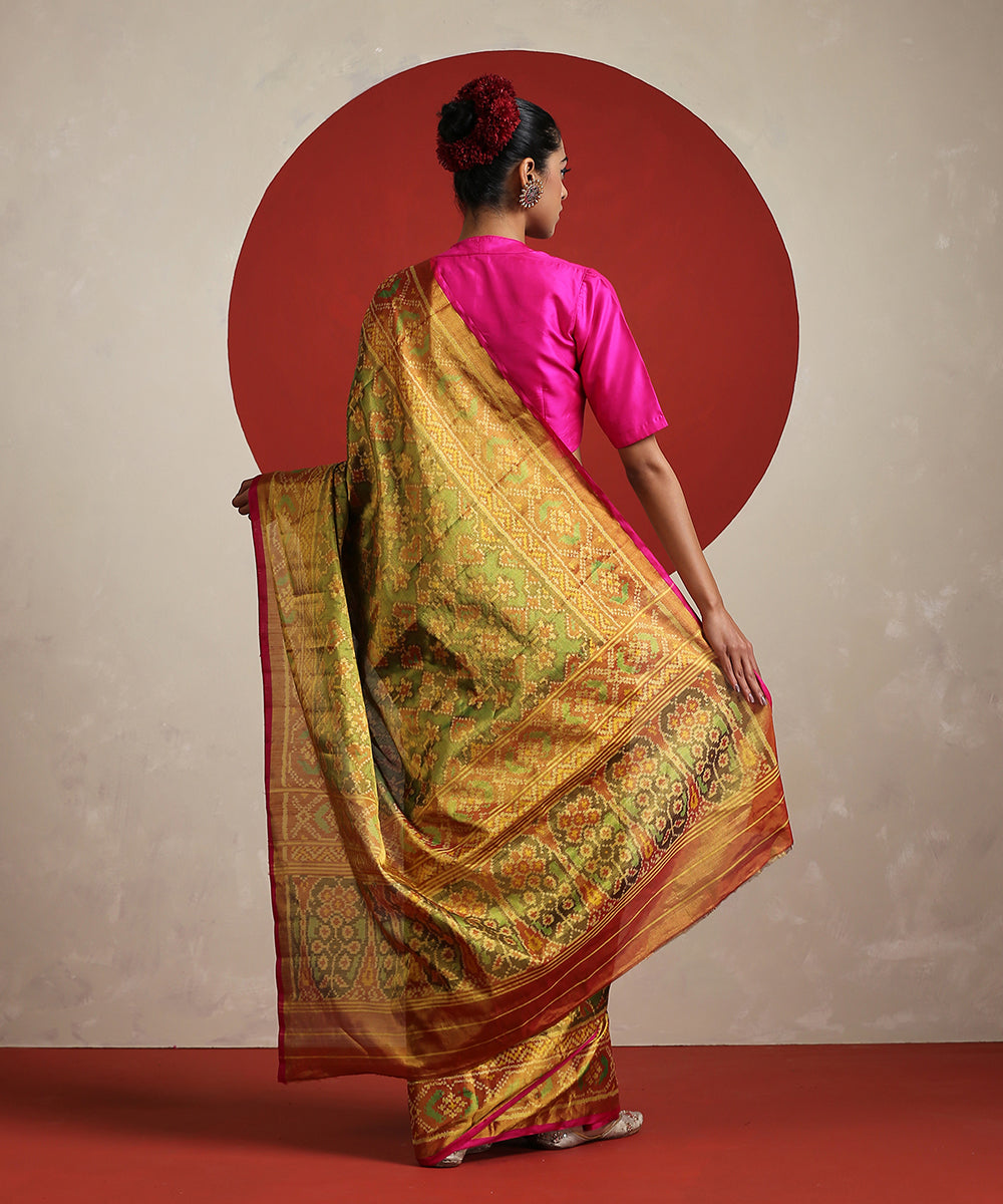 Mustard_Green_Handloom_Double_Shade_Tissue_Silk_Patola_Saree_WeaverStory_03