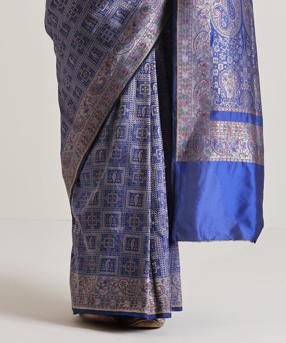 Blue_Handloom_Pure_Katan_Silk_Banarasi_Gharchola_Saree_With_Cutwork_Weave_WeaverStory_04