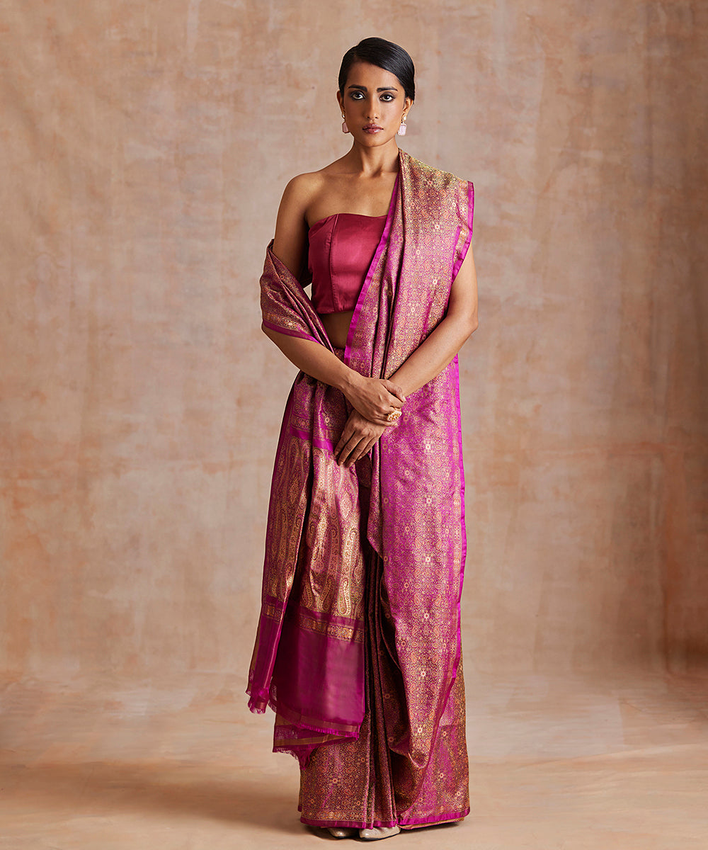 Purple_Double_Shade_Handloom_Pure_Katan_Silk_Tanchoi_Banarasi_Saree_With_3_Color_Resham_WeaverStory_02