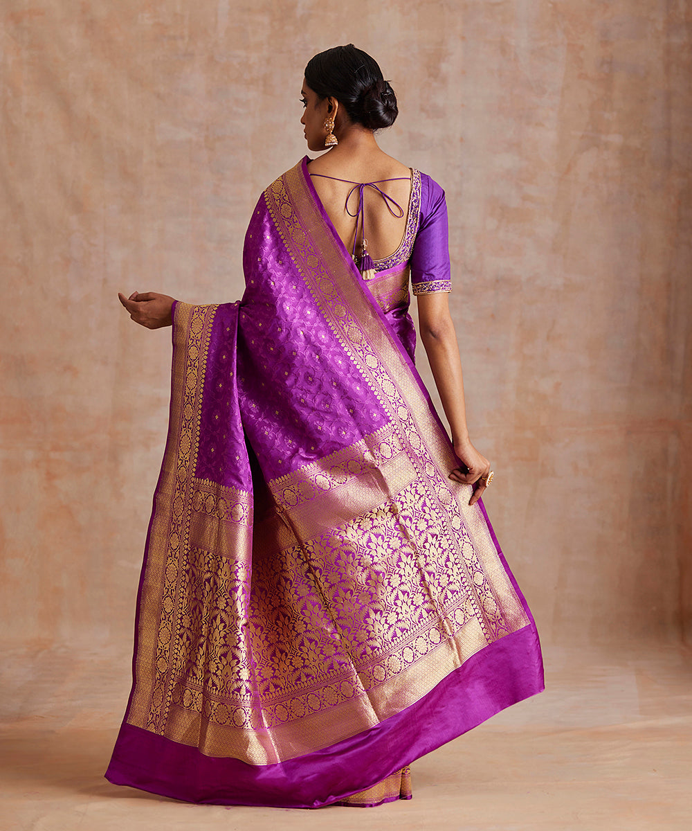 Handloom_Purple_Pure_Katan_Silk_Banarasi_Saree_With_Resham_And_Booti_WeaverStory_03