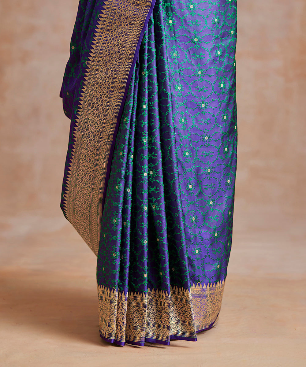 Handloom_Voilet_Double_Shade_Pure_Katan_Silk_Banarasi_Saree_With_Resham_And_Booti_WeaverStory_04