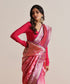 Handloom_Rani_Pink_Pure_Katan_Silk_Zari_Tanchoi_Banarasi_Saree_With_Voilet_Kadhwa_Border_WeaverStory_01