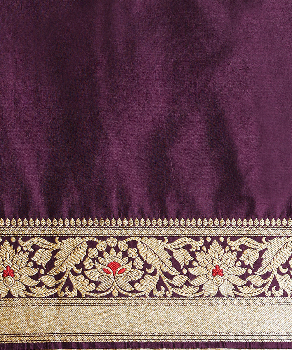 Dark_Purple_Handloom_Pure_Katan_Silk_Kimkhab_Banarasi_Saree_With_Meena_Booti_WeaverStory_05