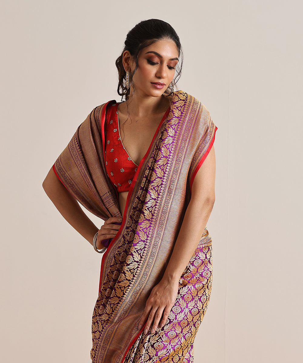 Handloom_Voilet_Pure_Katan_Silk_Kimkhab_Banarasi_Saree_With_Red_Selvedge_WeaverStory_01