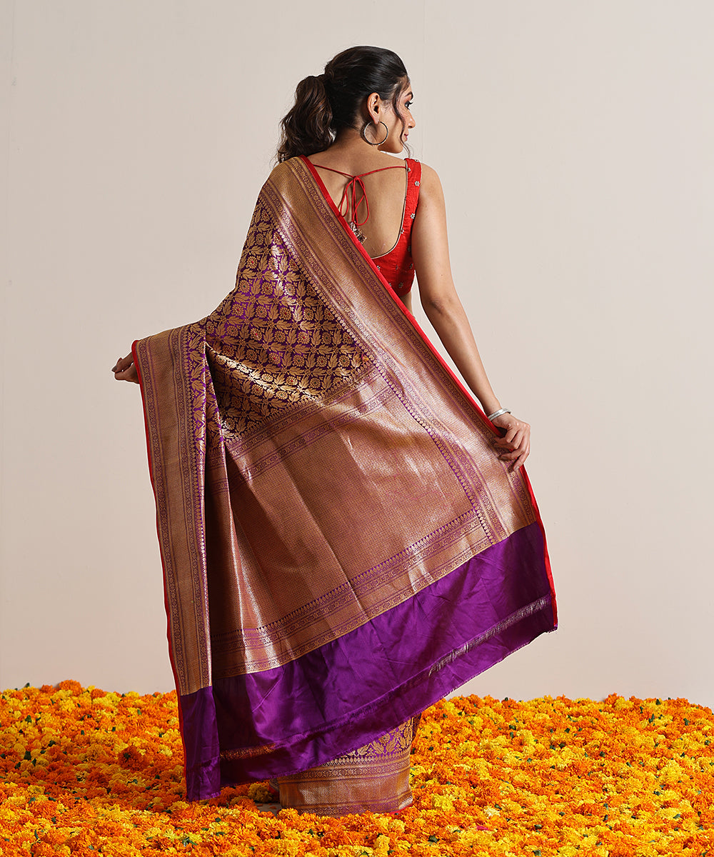 Handloom_Voilet_Pure_Katan_Silk_Kimkhab_Banarasi_Saree_With_Red_Selvedge_WeaverStory_03