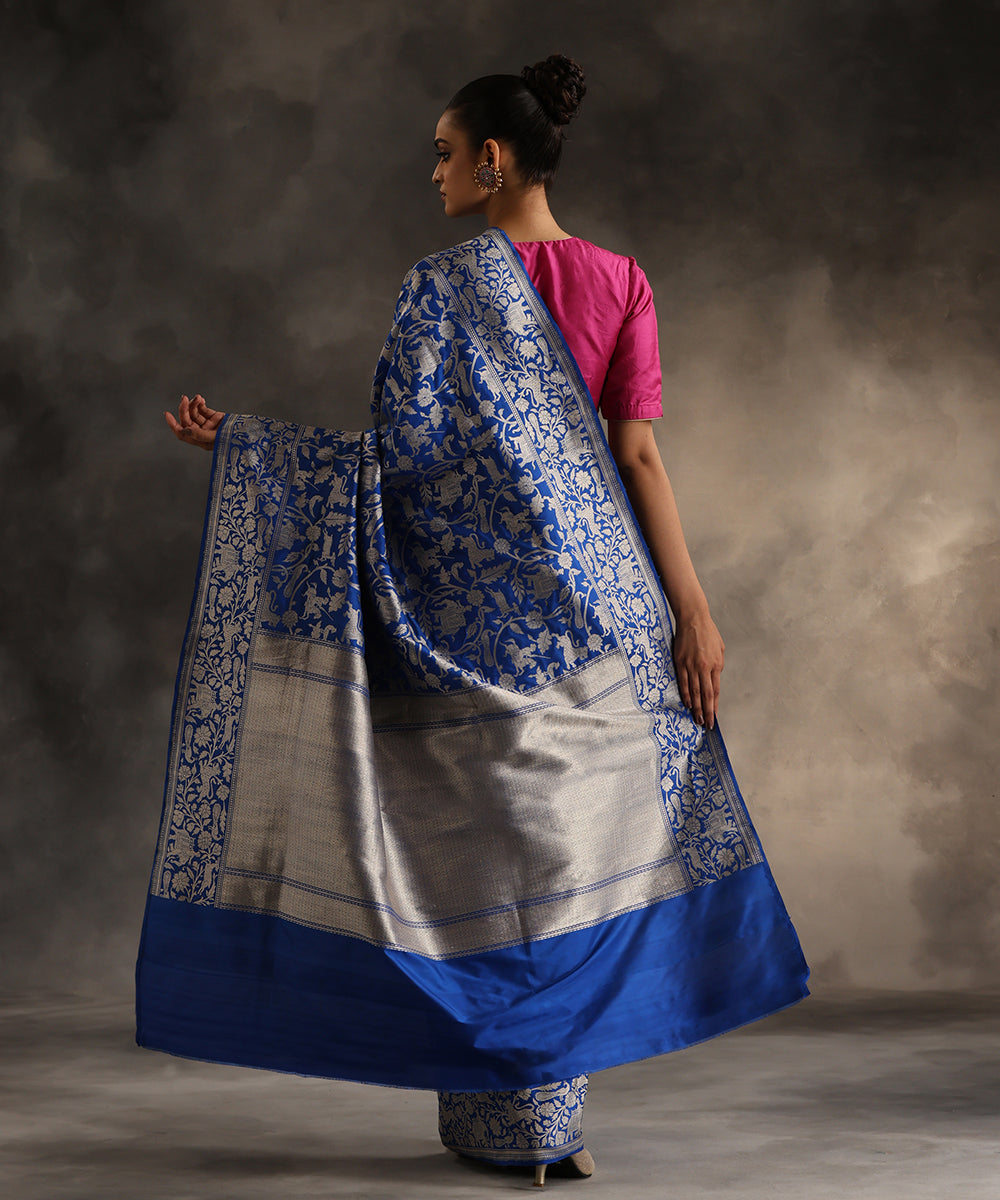Electric_Blue_Handloom_Pure_Katan_Silk_Shikargah_Banarasi_Saree_WeaverStory_03