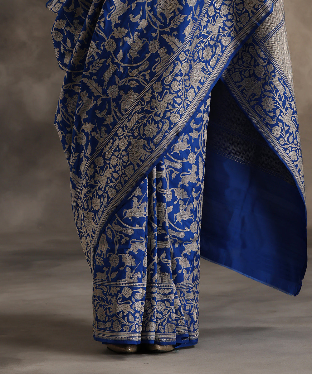 Electric_Blue_Handloom_Pure_Katan_Silk_Shikargah_Banarasi_Saree_WeaverStory_04
