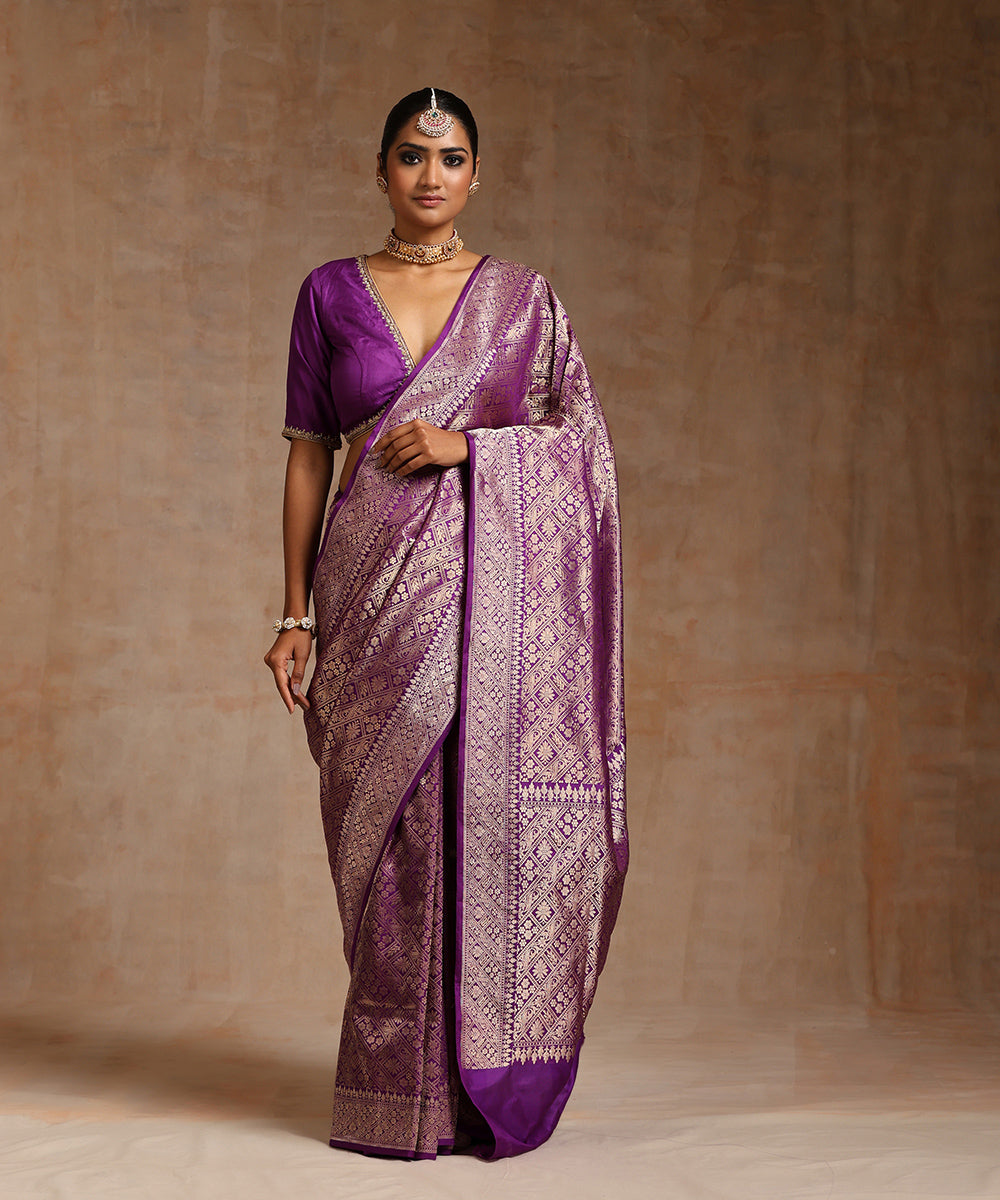 Purple_Handloom_Pure_Katan_Silk_Kimkhab_Banarasi_Saree_With_Zari_Base_WeaverStory_02