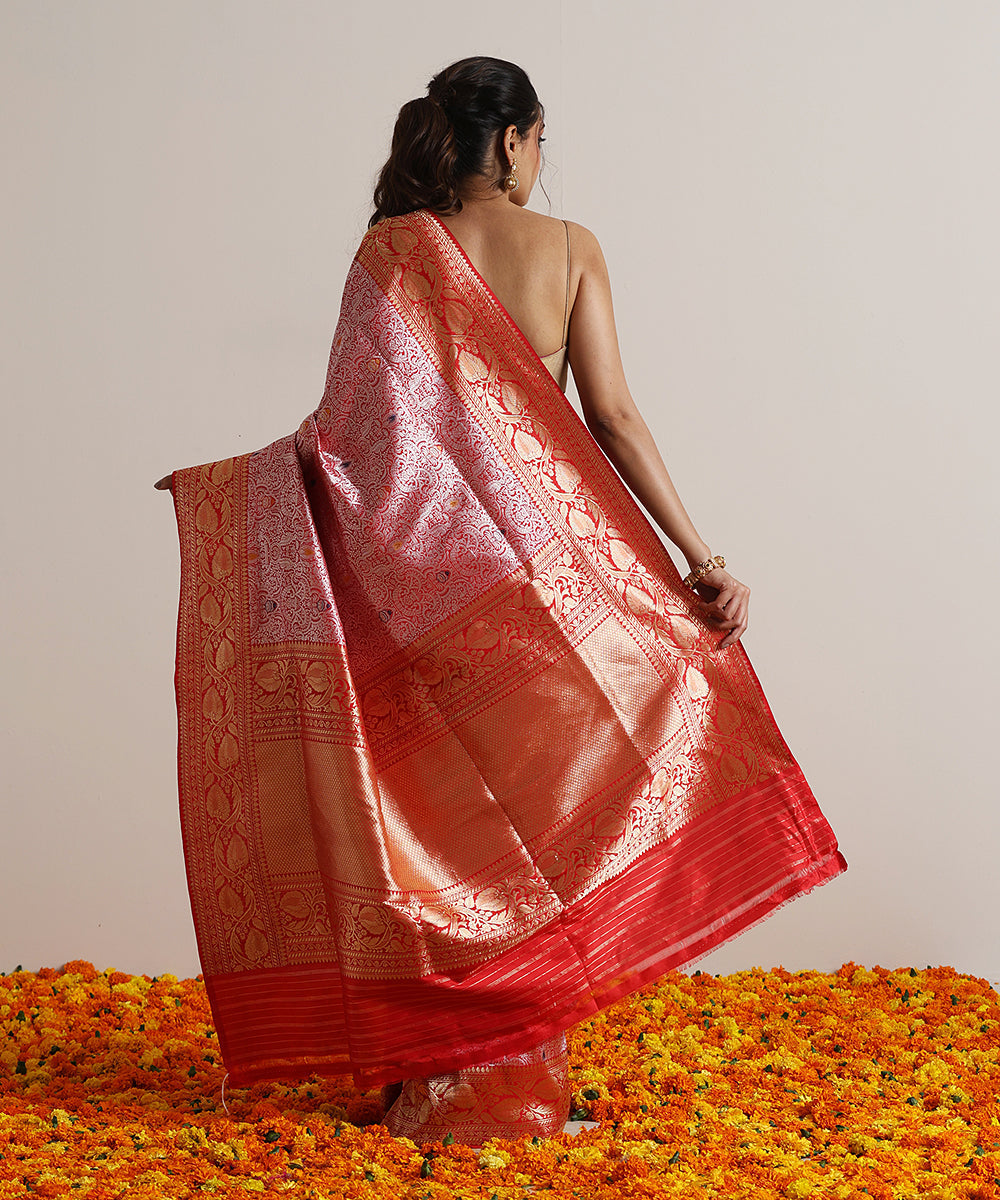 Handloom_Red_Pure_Katan_Silk_Kimkhab_Banarasi_Saree_With_Silver_Zari_And_Meenakari_WeaverStory_03