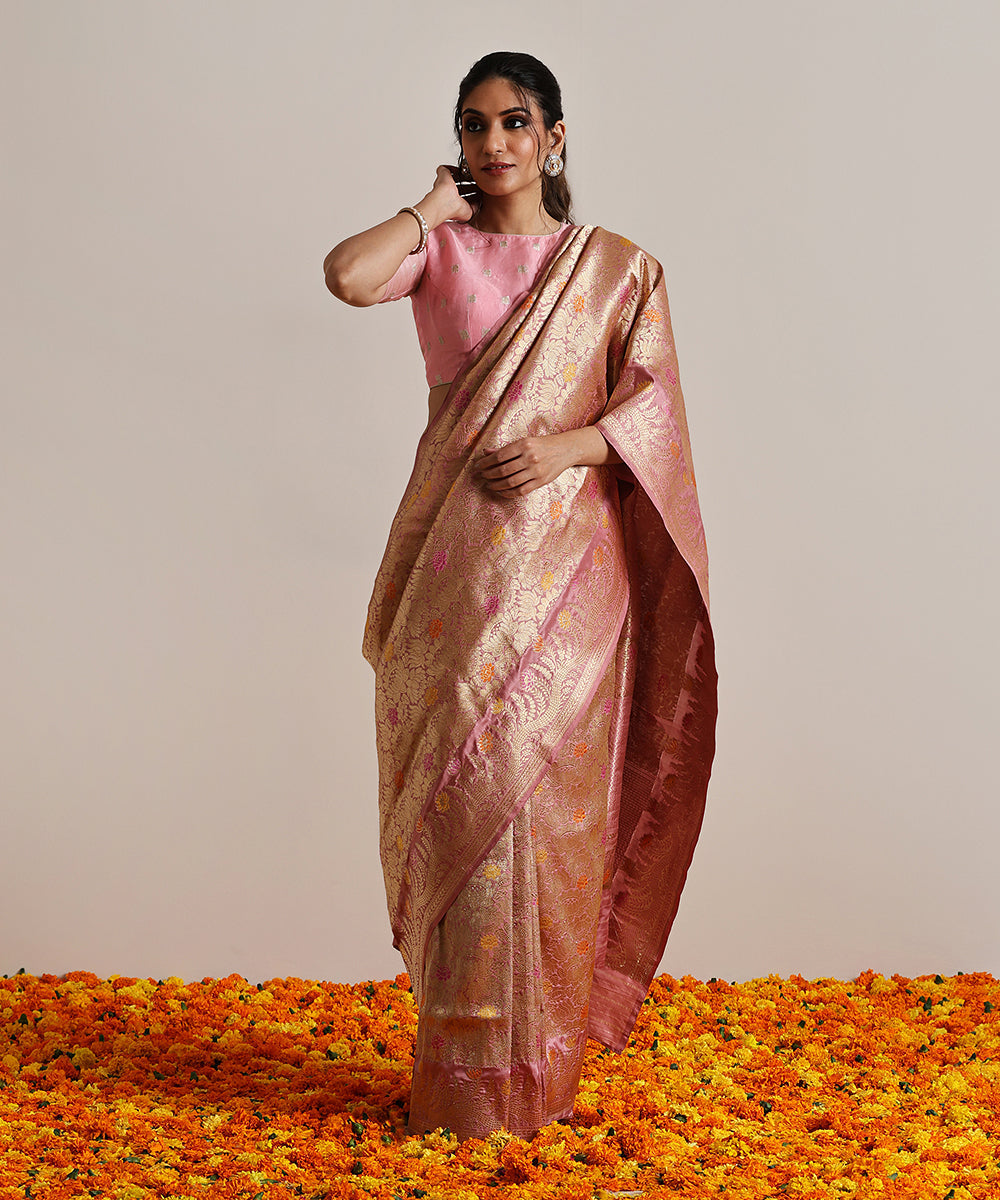 Rose_Pink_Handloom_Pure_Katan_Silk_Kimkhab_Banarasi_Saree_With_Meenakari_WeaverStory_02