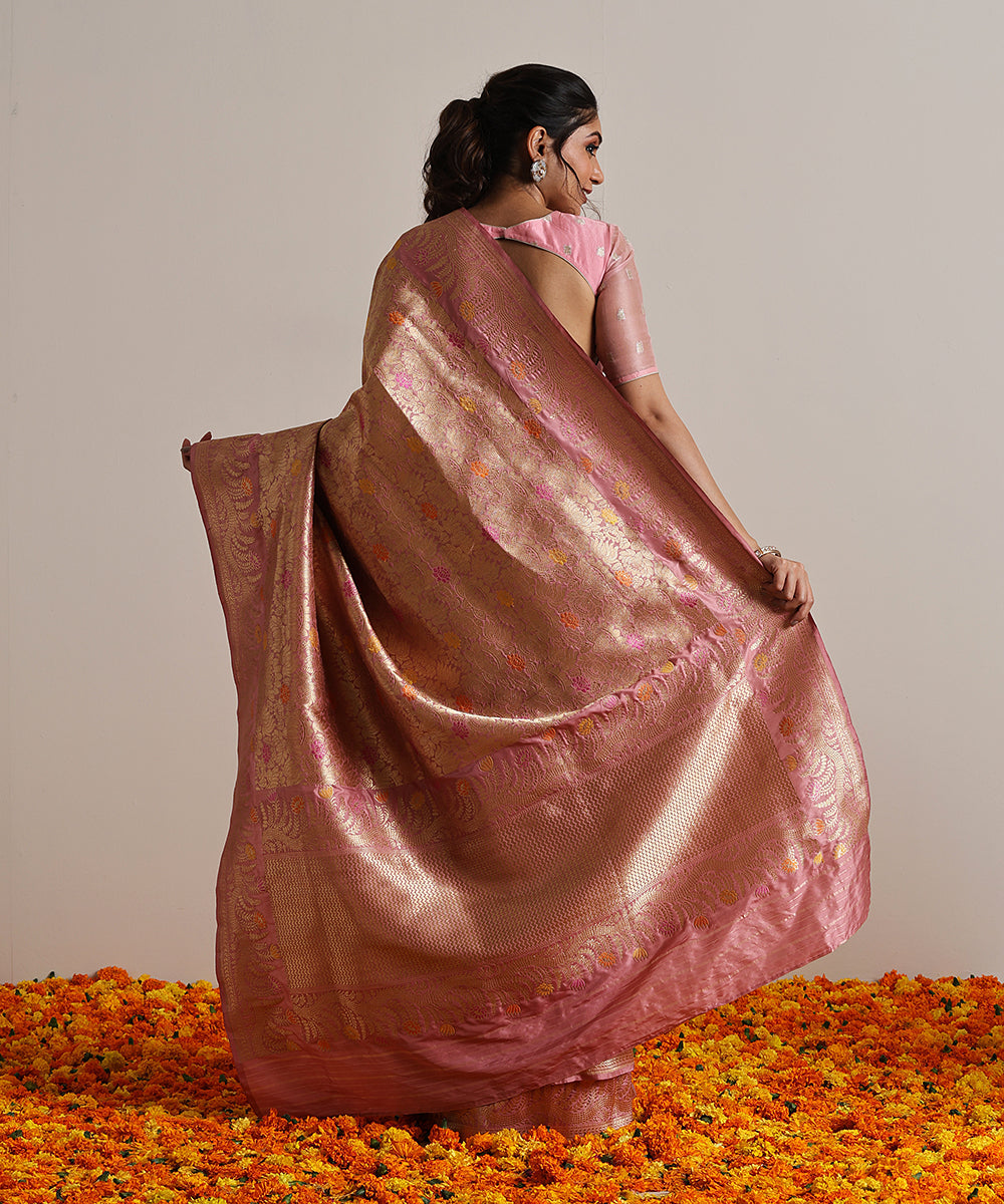 Rose_Pink_Handloom_Pure_Katan_Silk_Kimkhab_Banarasi_Saree_With_Meenakari_WeaverStory_03