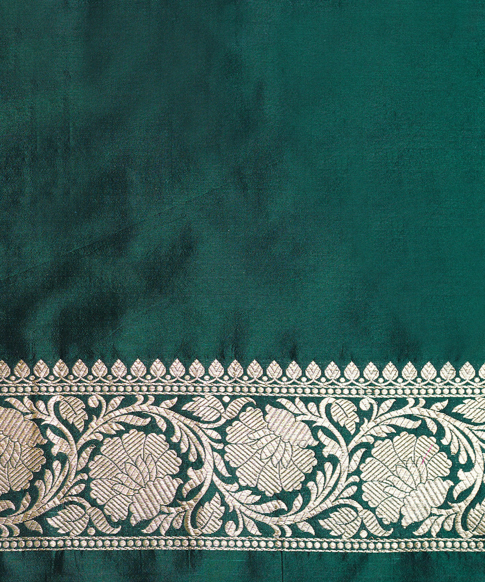 Handloom_Bottle_Green_Pure_Katan_Silk_Banarasi_Saree_With_Meenakari_WeaverStory_05