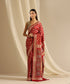 Handloom_Red_Pure_Cotton_Malda_Silk_Banarasi_Baluchari_Saree_With_Two_Lady_Motifs_On_Pallu_WeaverStory_02