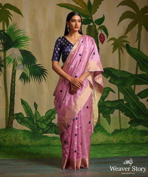 Mauve_Handloom_Pure_Chanderi_Silk_Saree_With_Booti_And_Tissue_Border_WeaverStory_02