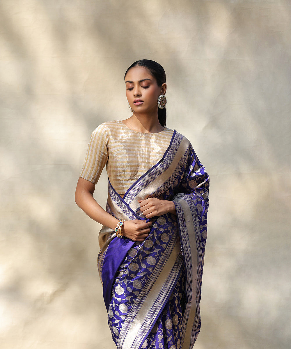 Ink_Blue_Handloom_Pure_Katan_Silk_Banarasi_Saree_With_Cutwork_Jaal_WeaverStory_01