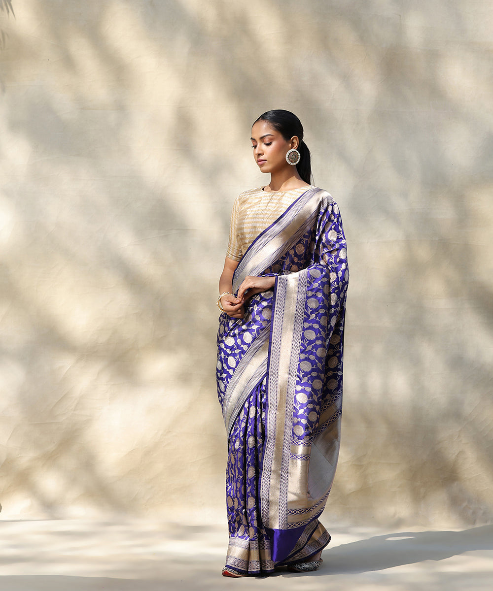 Ink_Blue_Handloom_Pure_Katan_Silk_Banarasi_Saree_With_Cutwork_Jaal_WeaverStory_02