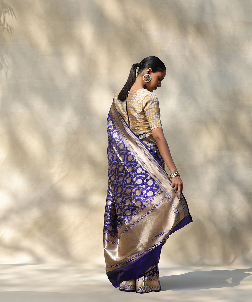 Ink_Blue_Handloom_Pure_Katan_Silk_Banarasi_Saree_With_Cutwork_Jaal_WeaverStory_03