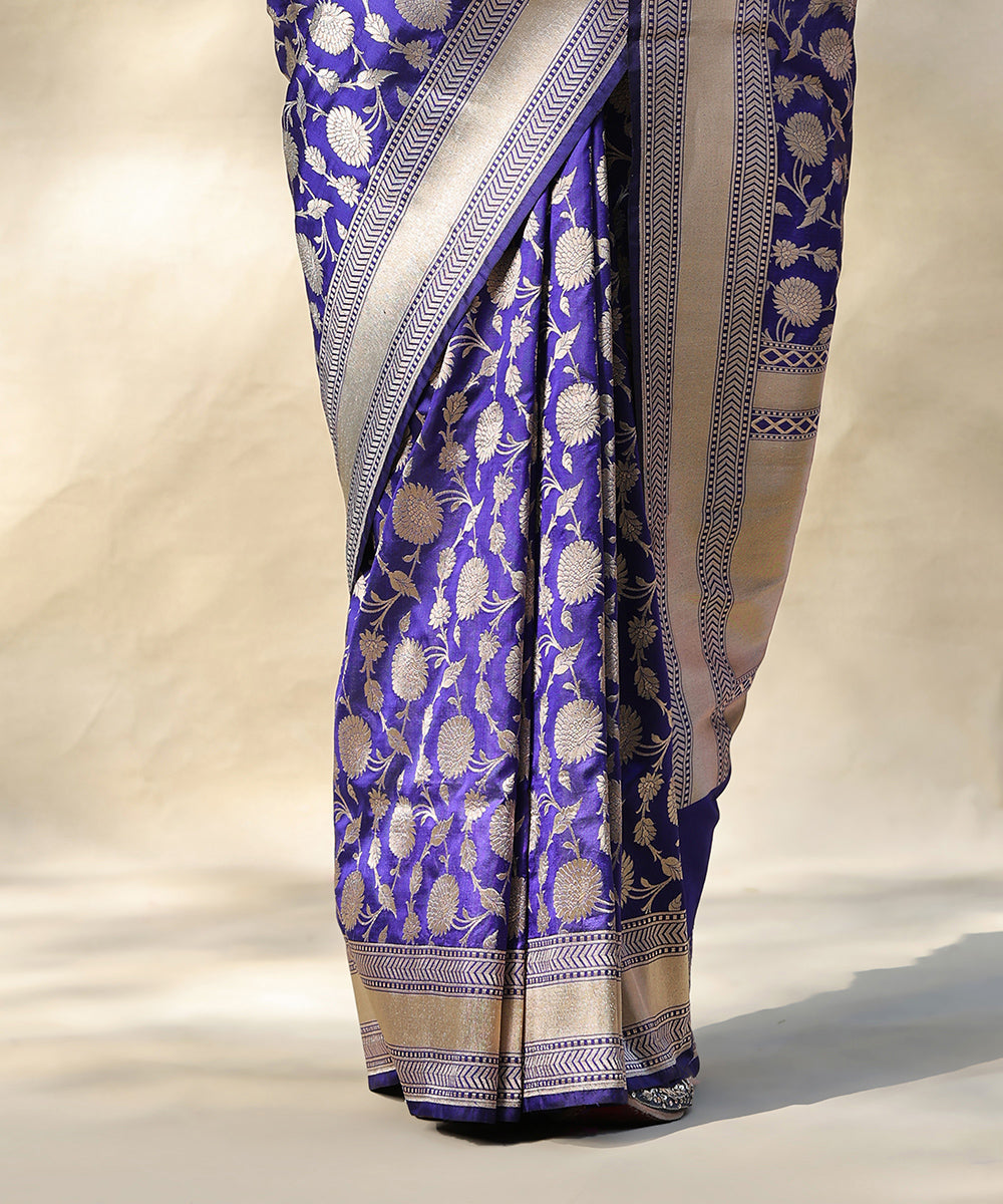 Ink_Blue_Handloom_Pure_Katan_Silk_Banarasi_Saree_With_Cutwork_Jaal_WeaverStory_04