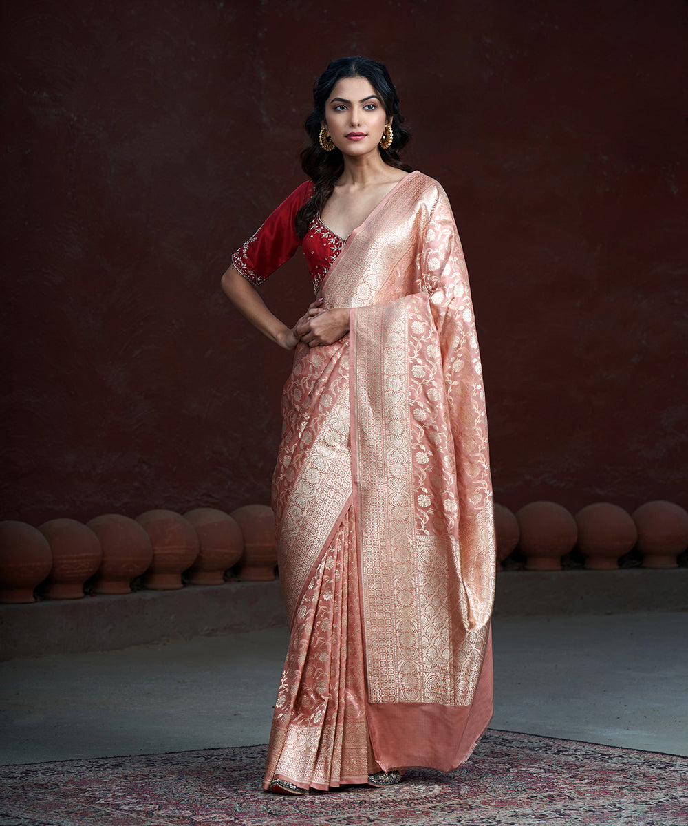 Handloom_Peach_Pure_Katan_Silk_Banarasi_Saree_With_Kadhwa_Border_WeaverStory_02