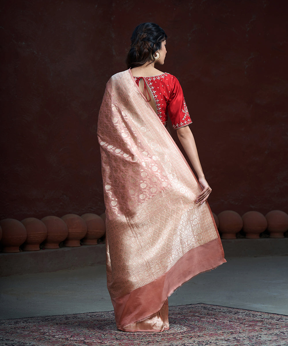 Handloom_Peach_Pure_Katan_Silk_Banarasi_Saree_With_Kadhwa_Border_WeaverStory_03
