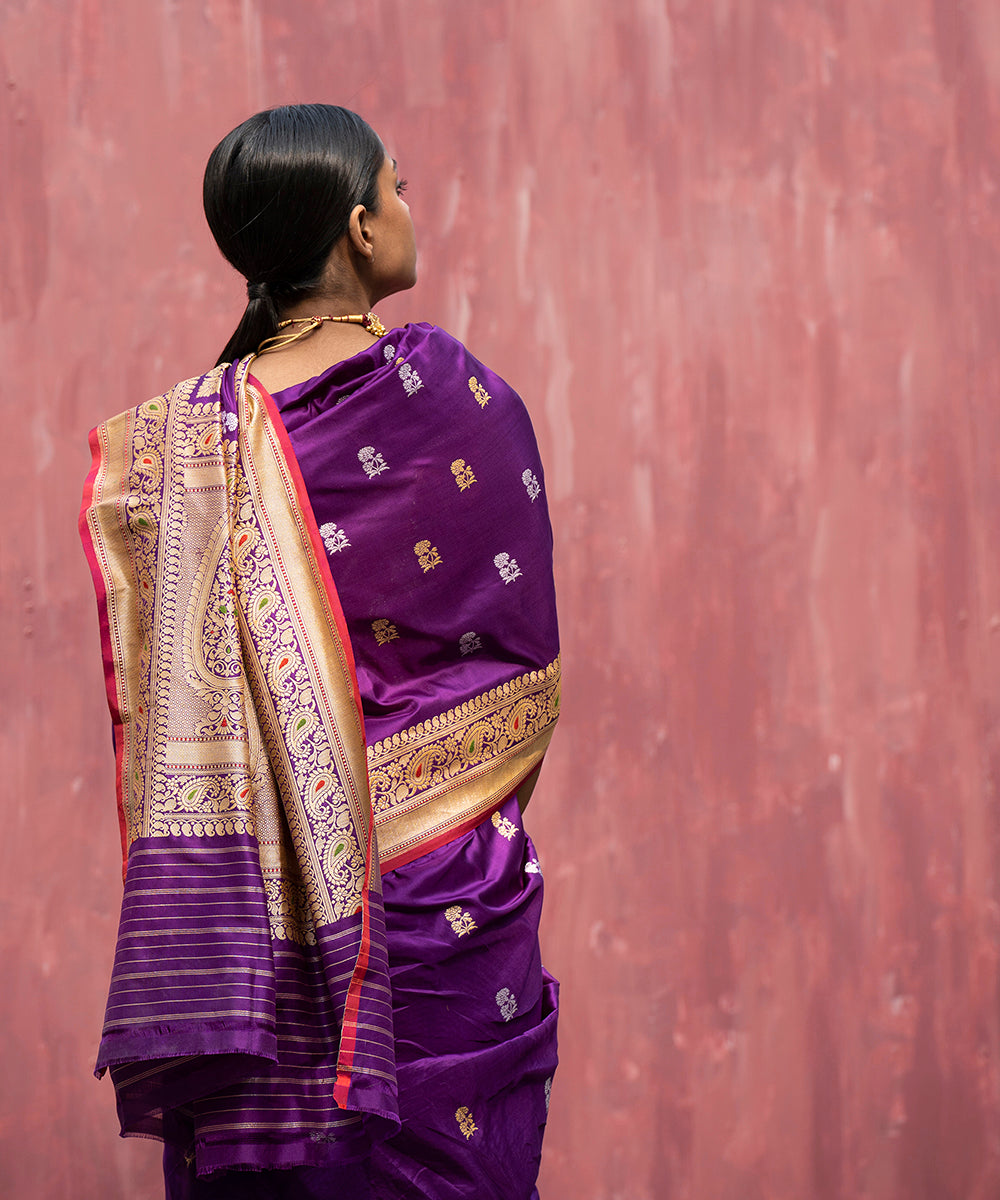Purple_Handloom_Pure_Katan_Silk_Banarasi_Saree_With_Paisley_Border_WeaverStory_01
