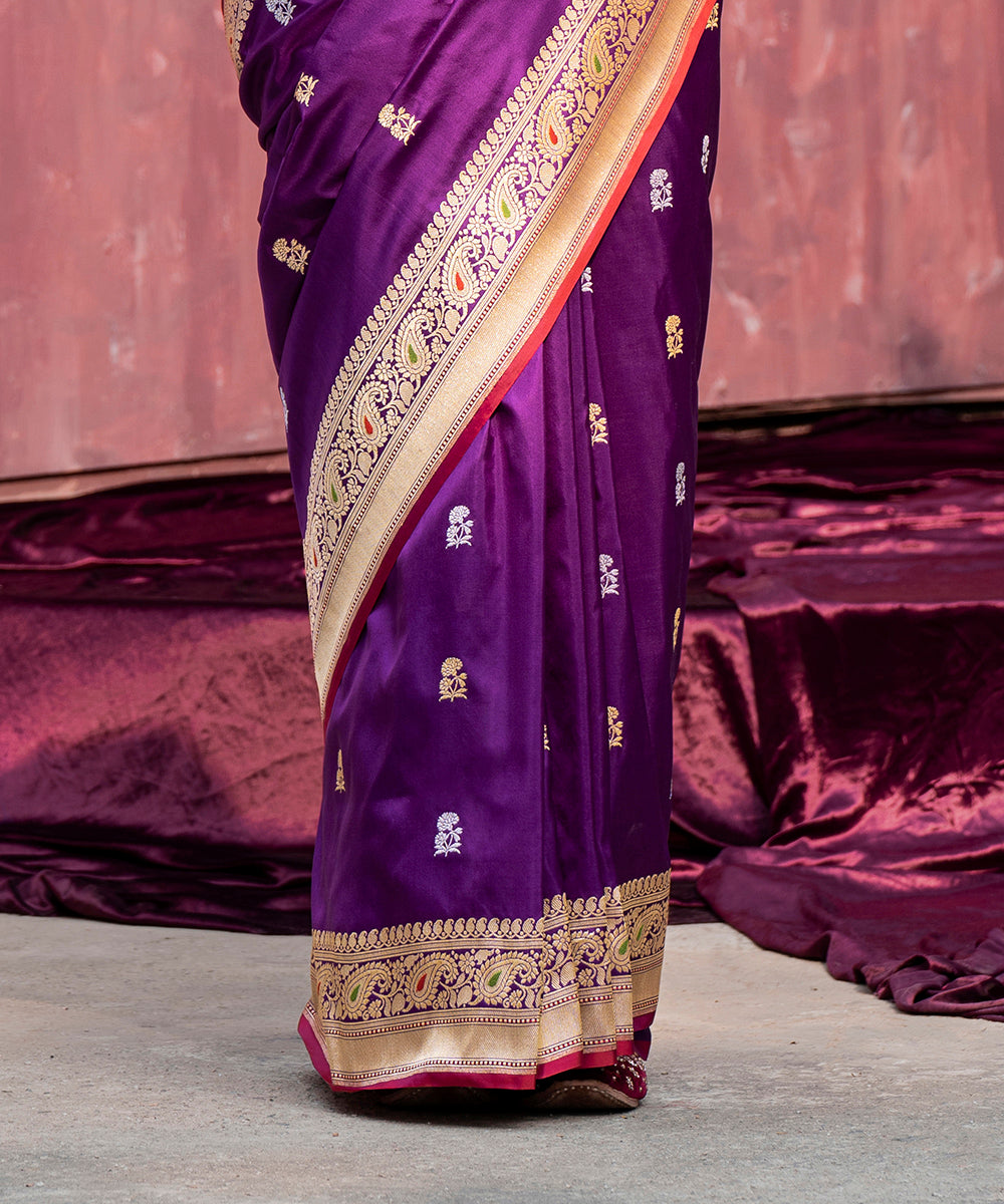 Purple_Handloom_Pure_Katan_Silk_Banarasi_Saree_With_Paisley_Border_WeaverStory_04