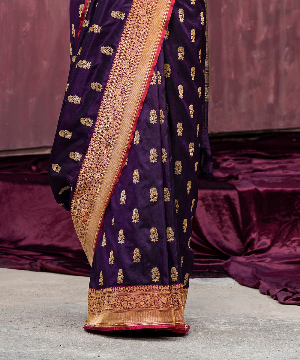 Handloom_Purple_Double_Shade_Pure_Katan_Silk_Banarasi_Saree_With_Cutwork_Booti_WeaverStory_04