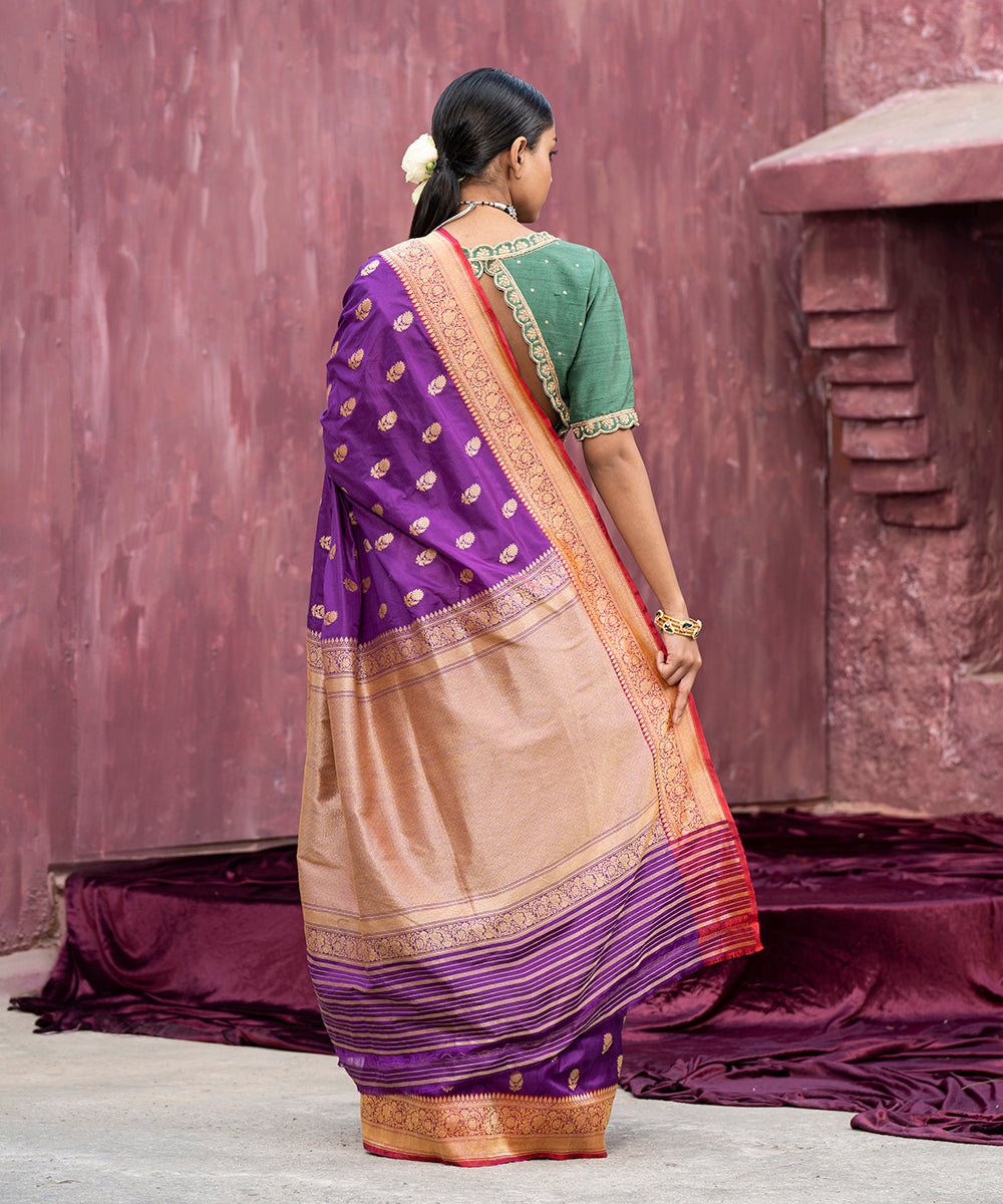 Handloom_Violet_Pure_Katan_Silk_Banarasi_Saree_With_Cutwork_Booti_WeaverStory_05