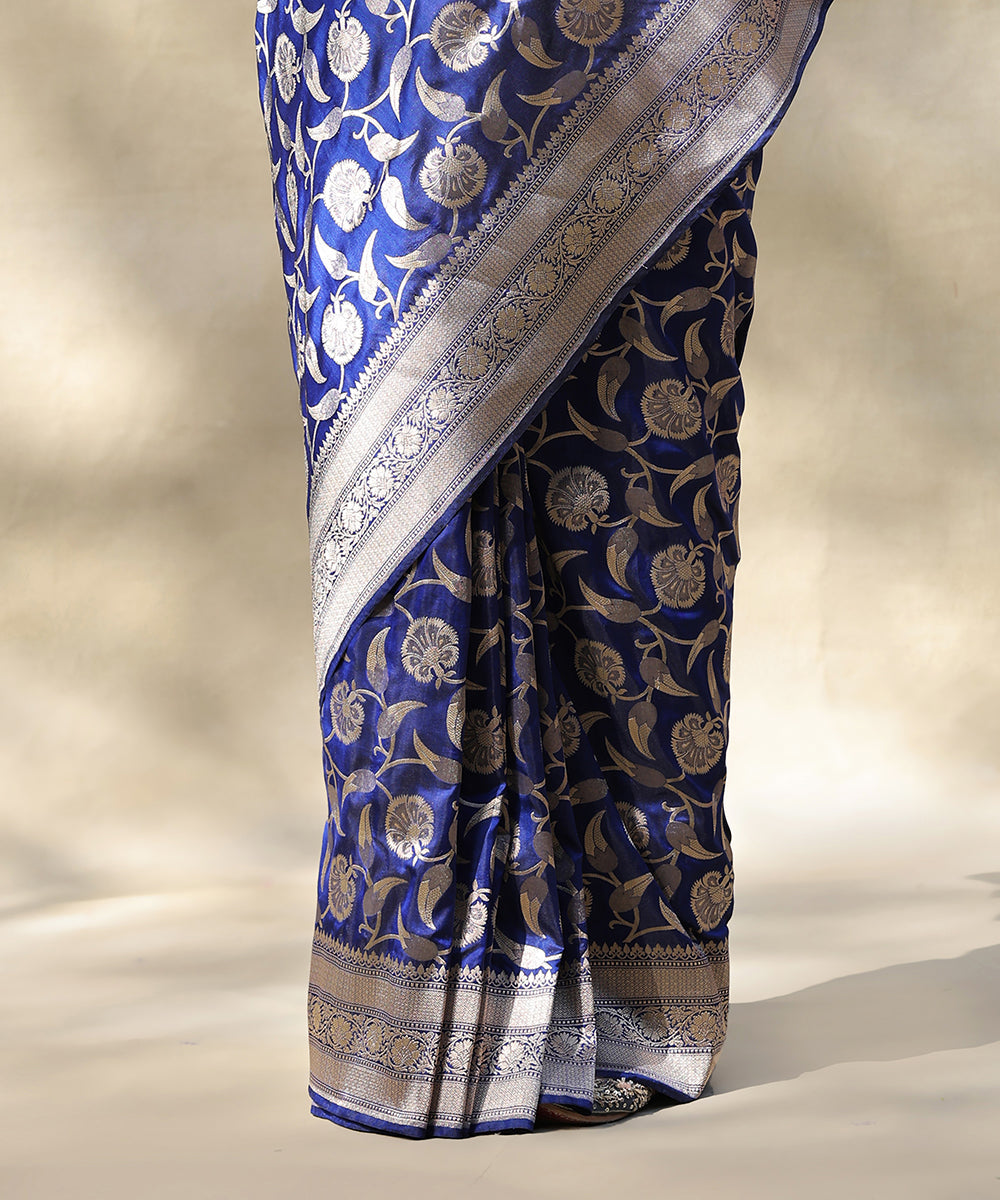 Handloom_Royal_Blue_Pure_Katan_Silk_Banarasi_Saree_With_Cutwork_Zari_Jaal_WeaverStory_04