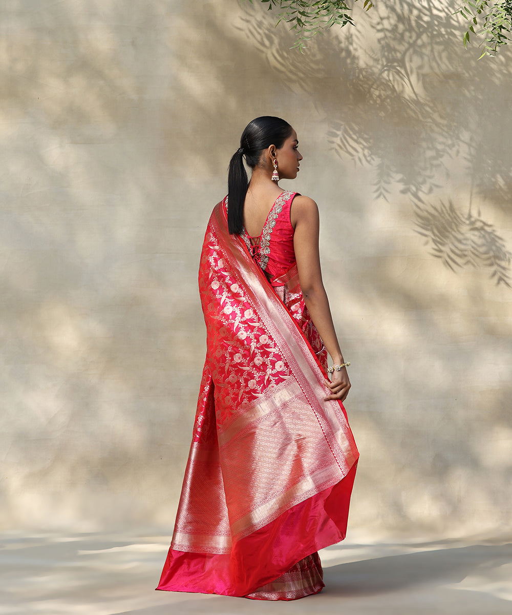Hot_Pink_Double_Shade_Handloom_Pure_Katan_Silk_Banarasi_Saree_With_Rupa_Zari_Jaal_WeaverStory_03