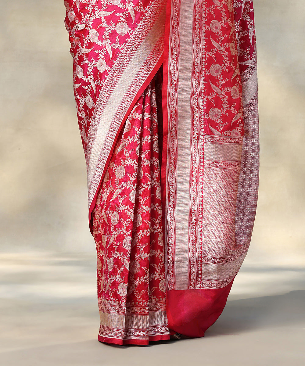Hot_Pink_Double_Shade_Handloom_Pure_Katan_Silk_Banarasi_Saree_With_Rupa_Zari_Jaal_WeaverStory_04
