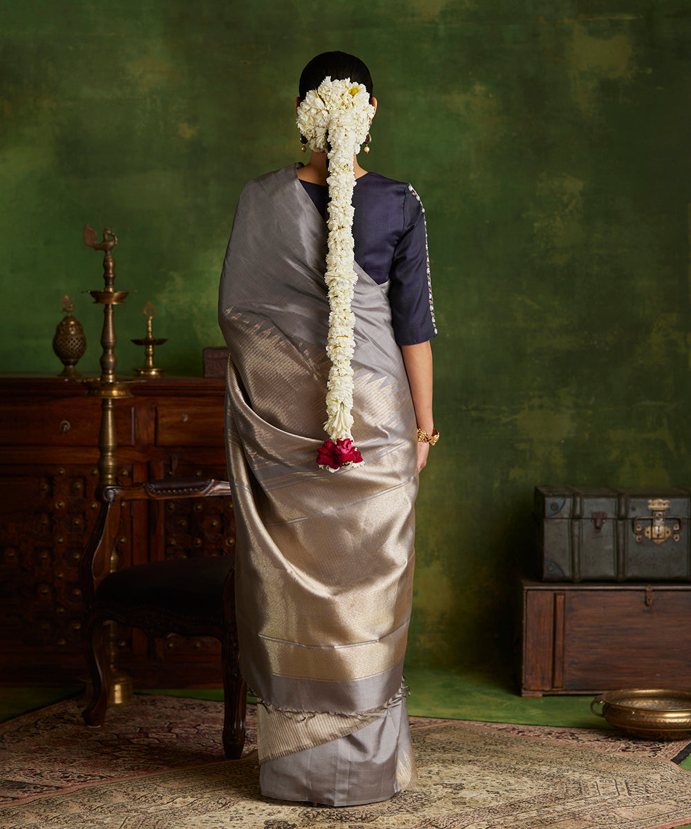 Grey_Handloom_Pure_Silk_Kanjivaram_Saree_With_Real_Zari_Temple_Border_WeaverStory_03
