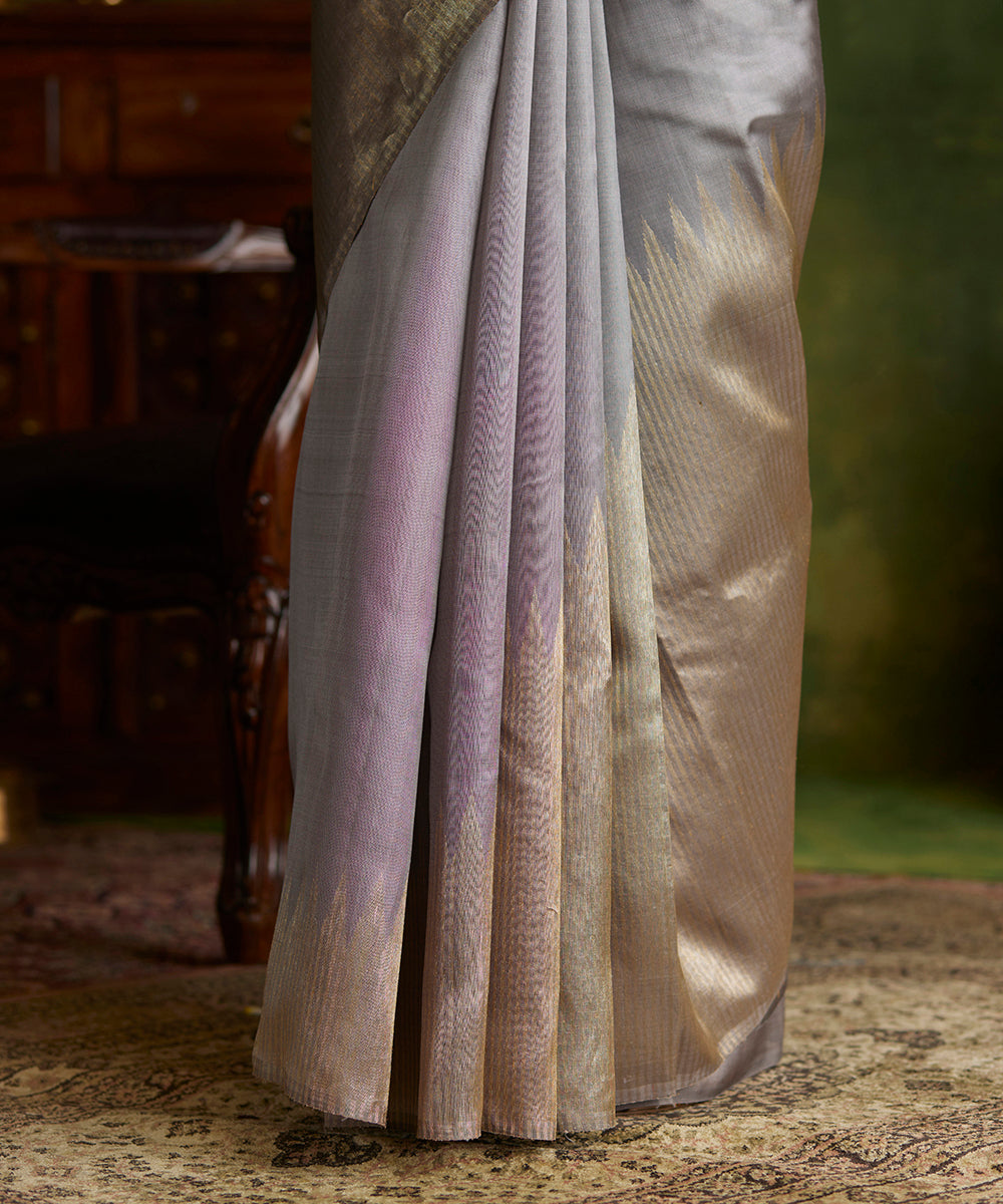 Grey_Handloom_Pure_Silk_Kanjivaram_Saree_With_Real_Zari_Temple_Border_WeaverStory_04