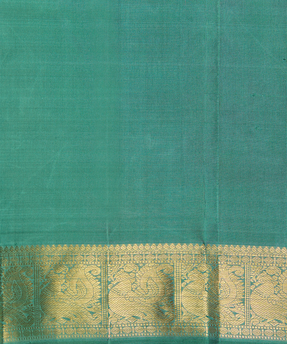 Sage_Green_Handloom_Pure_Zari_Kanjivaram_Saree_With_Vertical_Zari_Rudraksh_Stripes_WeaverStory_06