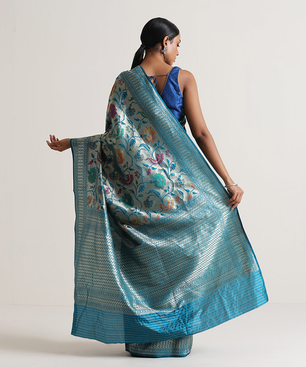 Handloom_Teal_Blue_Pure_Katan_Silk_Meenakari_Banarasi_Saree_With_Antique_Gold_Zari_Base_WeaverStory_03