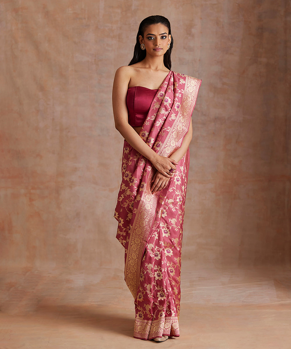 Rose_Pink_Handloom_Pure_Katan_Silk_Banarasi_Saree_With_Meenakari_WeaverStory_02