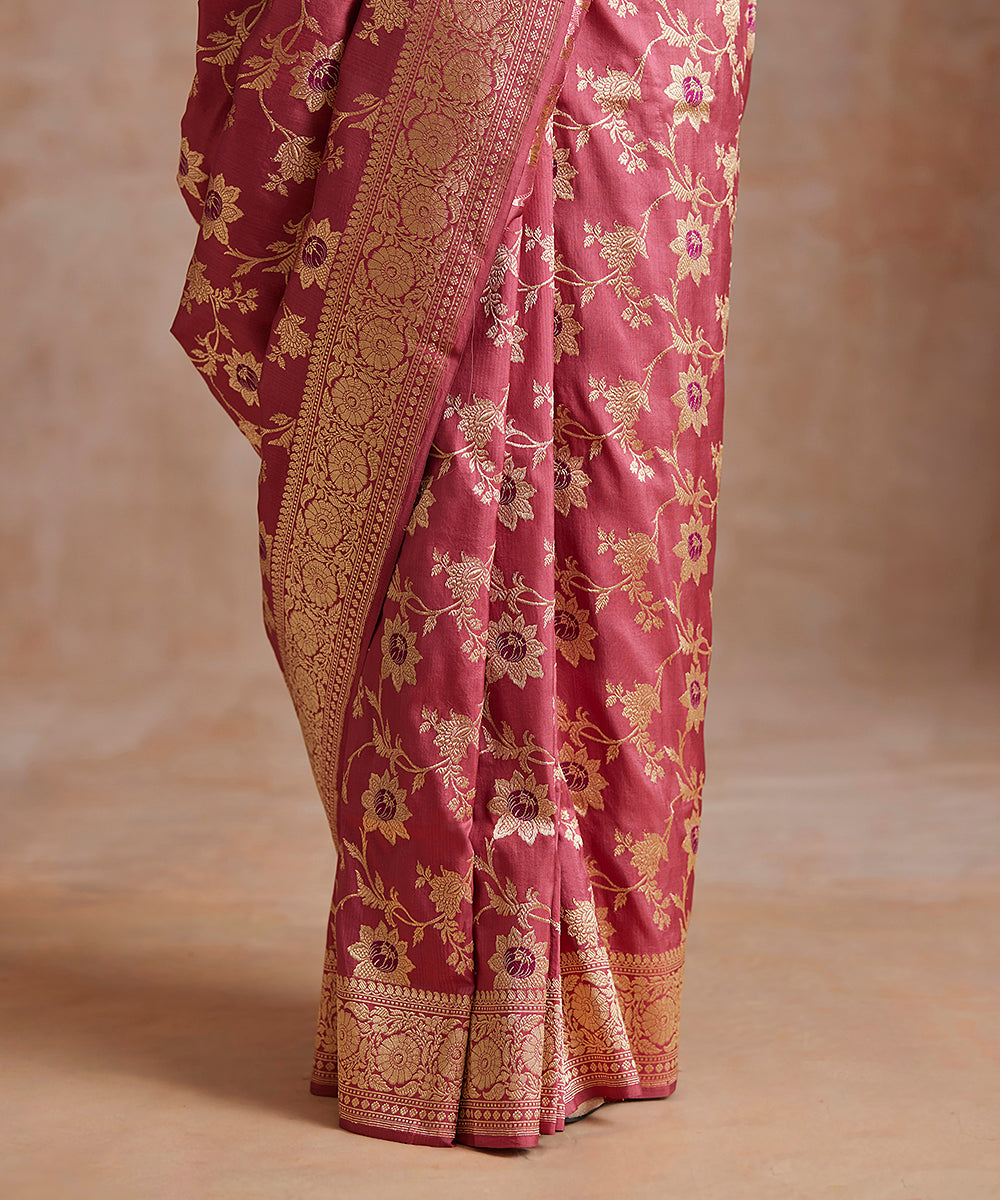 Rose_Pink_Handloom_Pure_Katan_Silk_Banarasi_Saree_With_Meenakari_WeaverStory_04