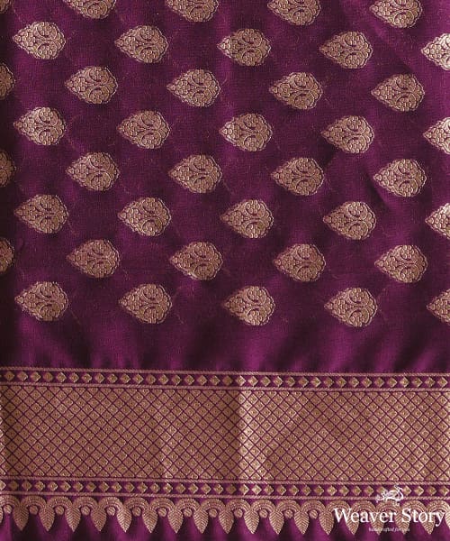Handloom_Dark_Wine_Pure_Katan_Silk_Kimkhab_Banarasi_Saree_With_Meenakari_WeaverStory_05