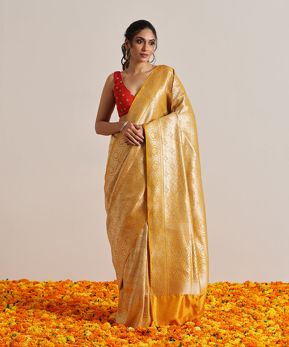 Handloom_Mustard_Pure_Katan_Silk_Kimkhab_Banarasi_Saree_With_Meenakari_WeaverStory_02