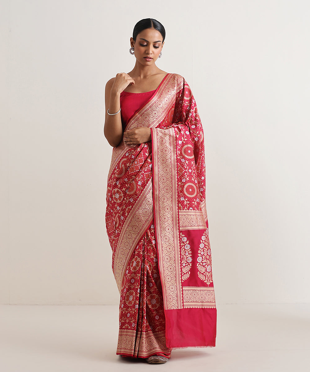 Handloom_Pink_Pure_Katan_Silk_Banarasi_Saree_With_All_Over_Sona_Rupa_Zari_Jaal_WeaverStory_02